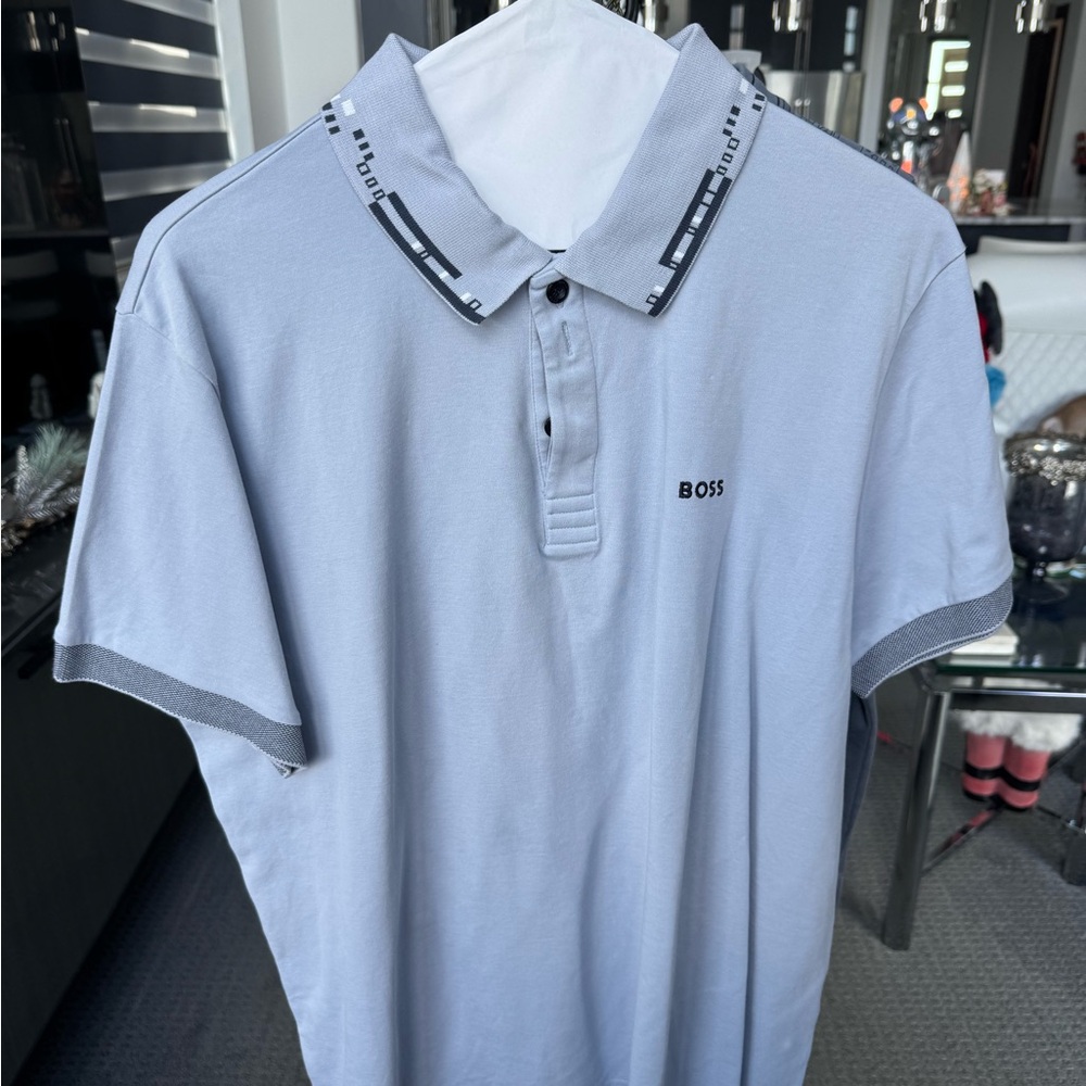 Boss Men's XL Light Gray Polo Shirt